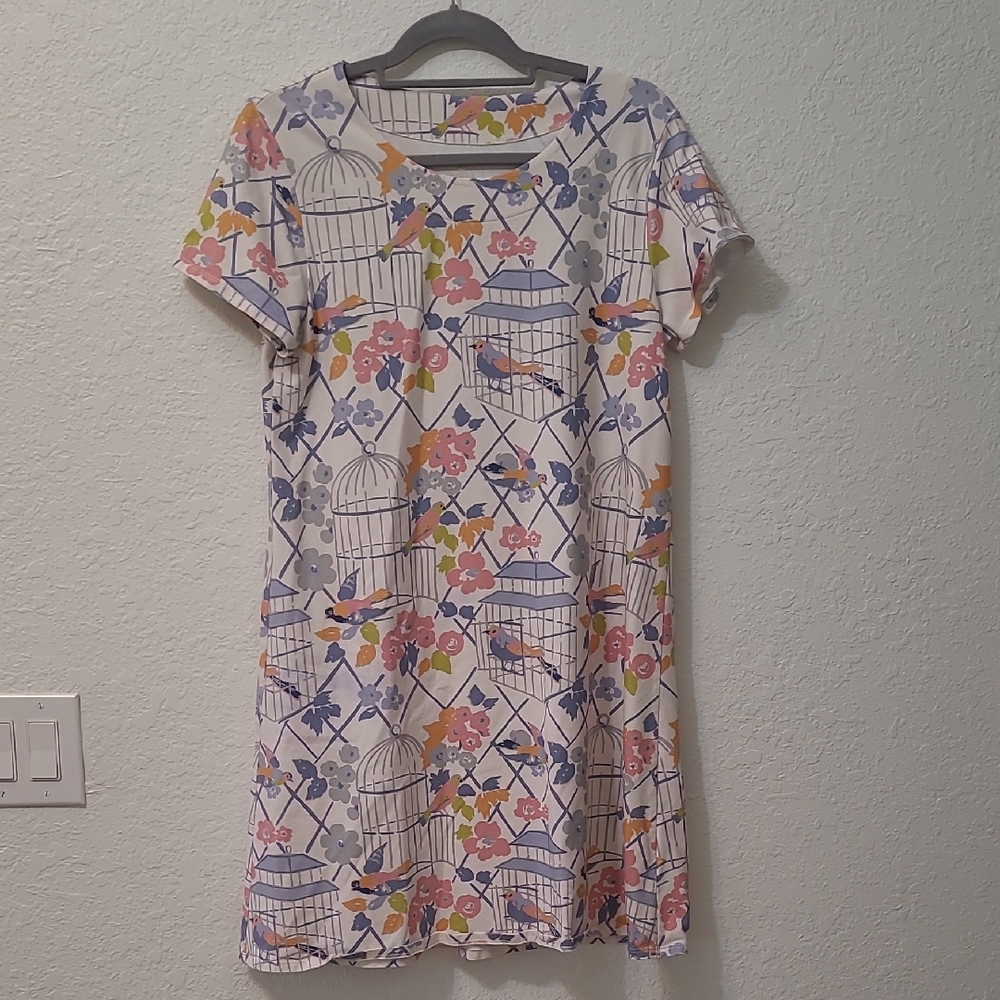 Spartina 449 Gold Logo Dress Light Summery Neutral Size Large